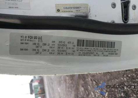 2016 Jeep Compass High Altitude Edition из США, поврежденный, VIN 1C4NJDEB7GD550271